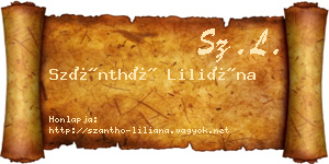 Szánthó Liliána névjegykártya